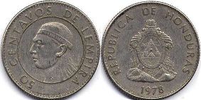 moneda Honduras 50 centavos 1978