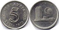 coin Malaysia 5 sen 1973