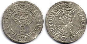 moneta Danzig (Gdansk) 1 grosze 1535