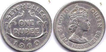 coin Seychelles 1 rupee 1960