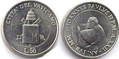 coin Vatican 50 lire 2000