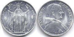 moneta Vatican 5 lire 1968