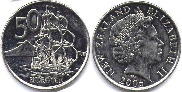 coin New Zealand 50 cents 2006