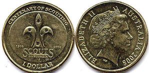 australian commemmorative coin 1 dollar 2008