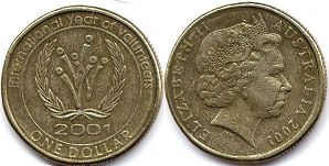 australian commemmorative coin 1 dollar 2001