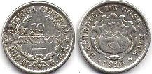 moneda Costa Rica 10 centimos 1910