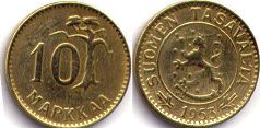 mynt Finland 10 markkaa 1953