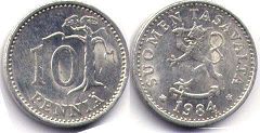 mynt Finland 10 pennia 1984