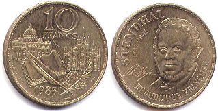 moneda Francia 10 francos 1983