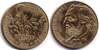 moneda Francia 10 francos 1982