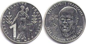 moneda Francia 1 franco 1996