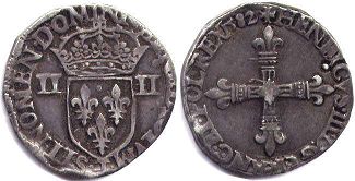 coin France 1/4 ecu 1582