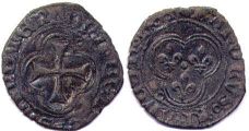 moneda Francia doble denier 1438