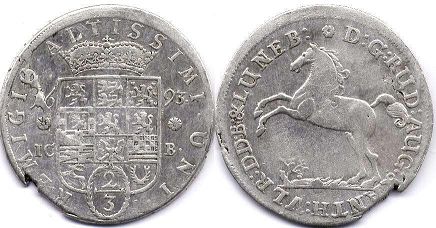 coin Brunswick-Wolfenbüttel 2/3 taler 1693