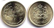 piece Morocco 5 centimes 2002