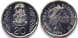coin New Zealand 20 cents 2006