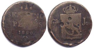mynt Norge 1 skilling 1820
