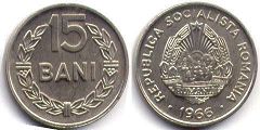 coin Romania 15 bani 1966