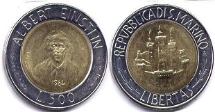 moneta San Marino 500 lire 1984