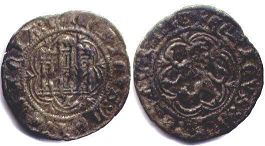 moneda Castilla y León blanca 1390-1406