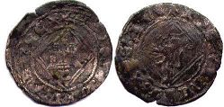 moneda Castilla y Leon dinero 1454-1474