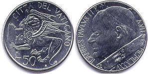 moneta Vatican 50 lire 1985
