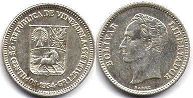 moneda Venezuela 25 centimes 1954
