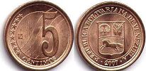 moneda Venezuela 5 centimos 2007