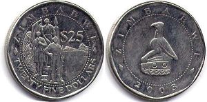coin Zimbabwe 25 dollars 2003
