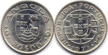 coin Angola 20$00 escudos 1971