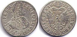 mince Bohemia 3 kreuzer 1697