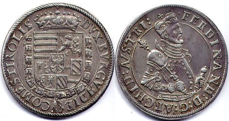 coin Austria 1 taler no date (1564-1595)