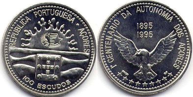 coin Azores 100 escudos 1995