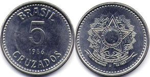 moeda brasil 5 cruzados 1986