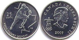 moneda canadiense conmemorativa 25 centavos 2007