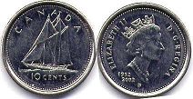  moneda canadiense conmemorativa 10 centavos 2002