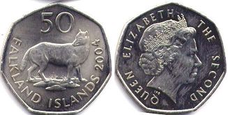 coin Falkland 50 pence 2004