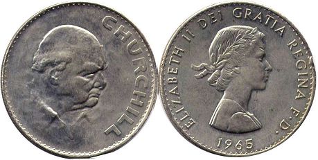 Münze Großbritannien 5 Schilling 1965