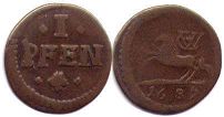 coin Brunswick-Luneburg-Celle 1 pfennig 1685