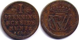 coin Brunswick-Luneburg-Celle 1 pfennig 1696
