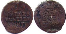 Münze Hanau 1 heller 1771