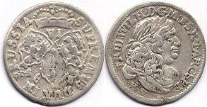 moneta Prussia 6 grosze 1681