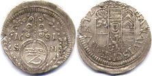 coin Hanau halbbatzen (2 kreuzer) 1681