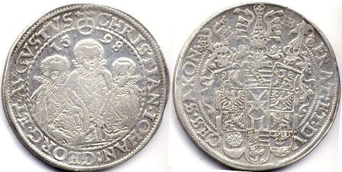 coin Saxony 1 taler 1598