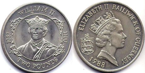 coin Guernsey 2 pounds 1988
