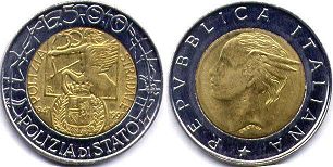 moneta Italy 500 lire 1997