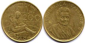 moneta Italy 200 lire 1980