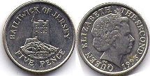 coin Jersey 5 pence 1998