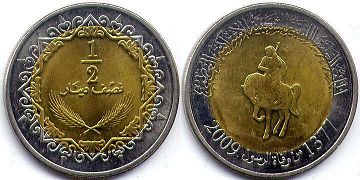 coin Libya 1/2 dinar 2009