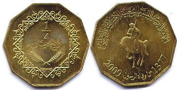 coin Libya 1/4 dinar 2009